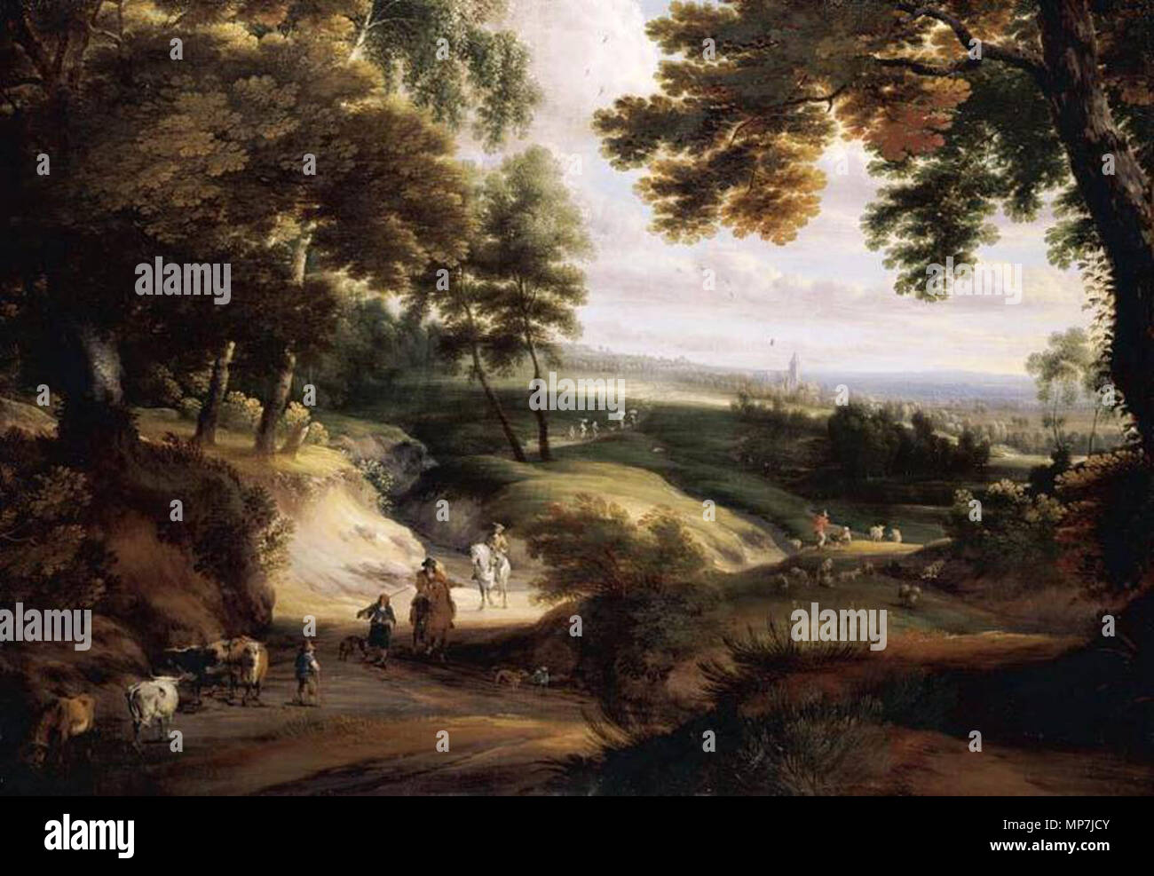 Paysage boisé anglais : seconde moitié du 17e siècle. 689 Jacques d'Arthois - Paysage - WGA01007 Banque D'Images