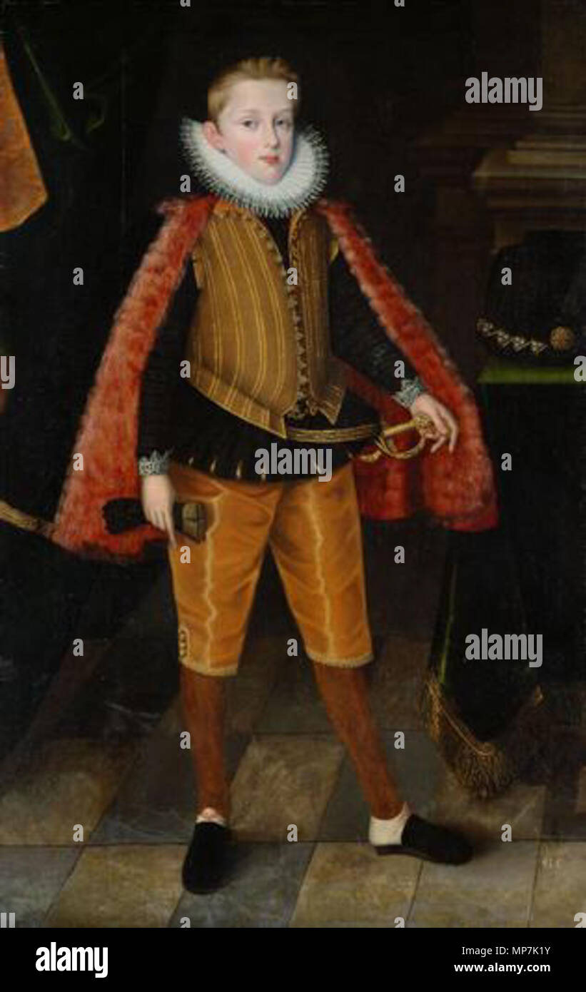 Allemand : Kaiser Ferdinand II. (1578-1637) im Alter von 14 Jahren in ganzer figure vers 1591-1593. 691 Jakob de Monte 003 Banque D'Images