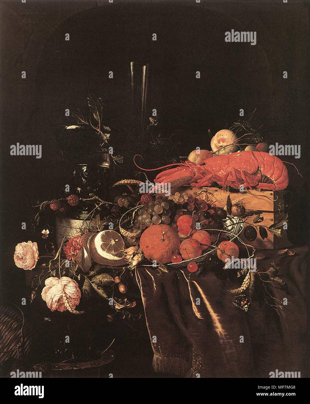 Still-Life avec fruits, fleurs, verres et le homard années 1660. 696 Jan Davidsz. De Heem - Still-Life avec fruits, fleurs, verres et le homard - WGA11282 Banque D'Images
