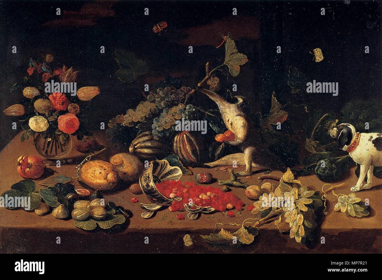 Still-Life avec un Singe Volant Frais ( ? ?) Années 1660. 704 Jan van Kessel (I) - Still-Life avec un Singe Volant Fruits - WGA12144 Banque D'Images