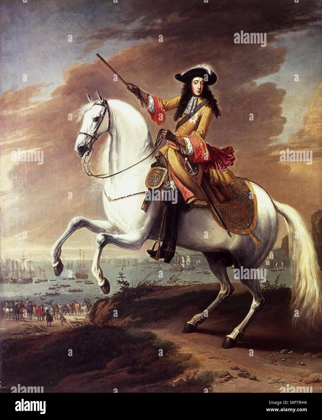 William III, à l'atterrissage à Brixham, Torbay 1688. 706 Jan Wyck - William III, à l'atterrissage à Brixham, Torbay - WGA25918 Banque D'Images
