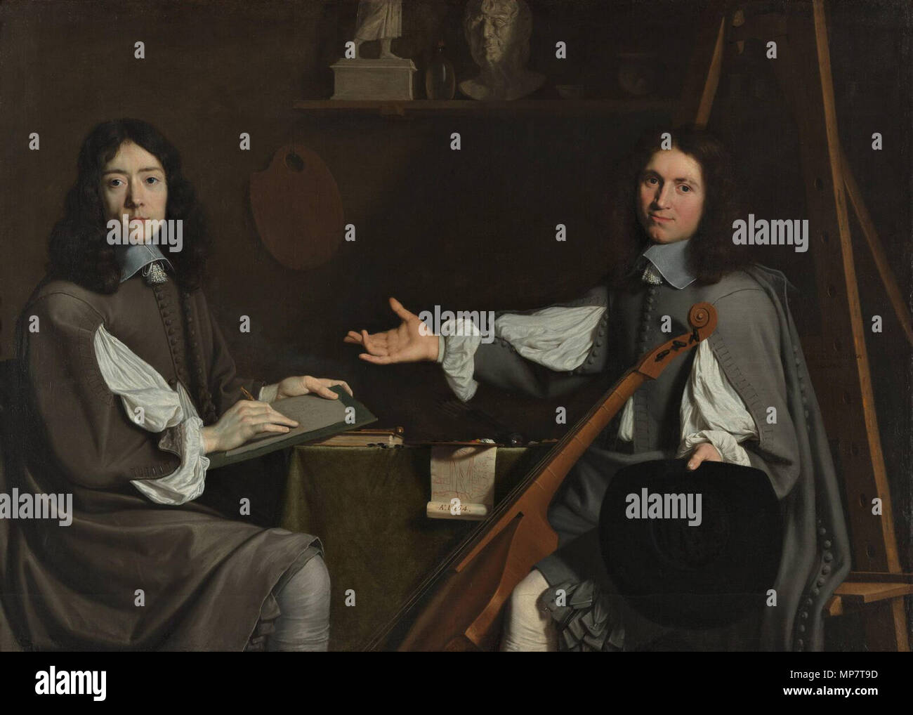 Double Portrait de l'artiste Jean Baptiste de Champaigne et Nicolas de Plattemontagne. 1654. 709 Jean Baptiste de Champaigne et Nicolas de Plattemontagne 001 Banque D'Images