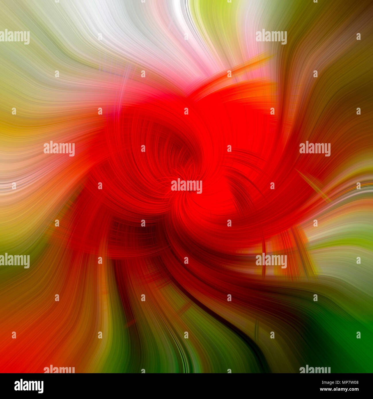 Rouge Vert et blanc de l'image amélioré numériquement le jardin Banque D'Images