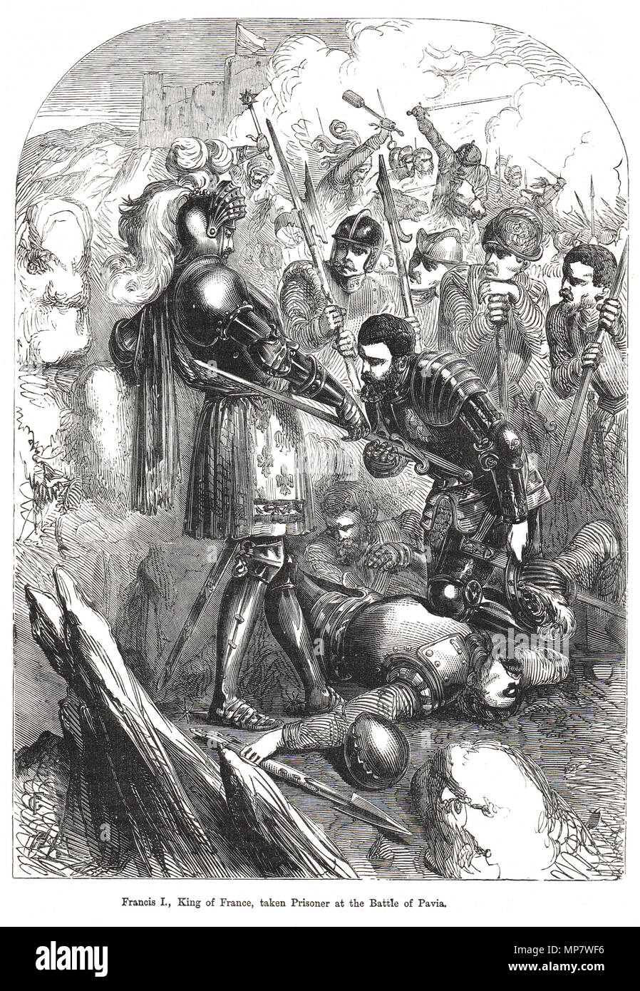 La capture de François Ier, roi de France, fait prisonnier à la bataille de Pavie, 24 février 1525 Banque D'Images