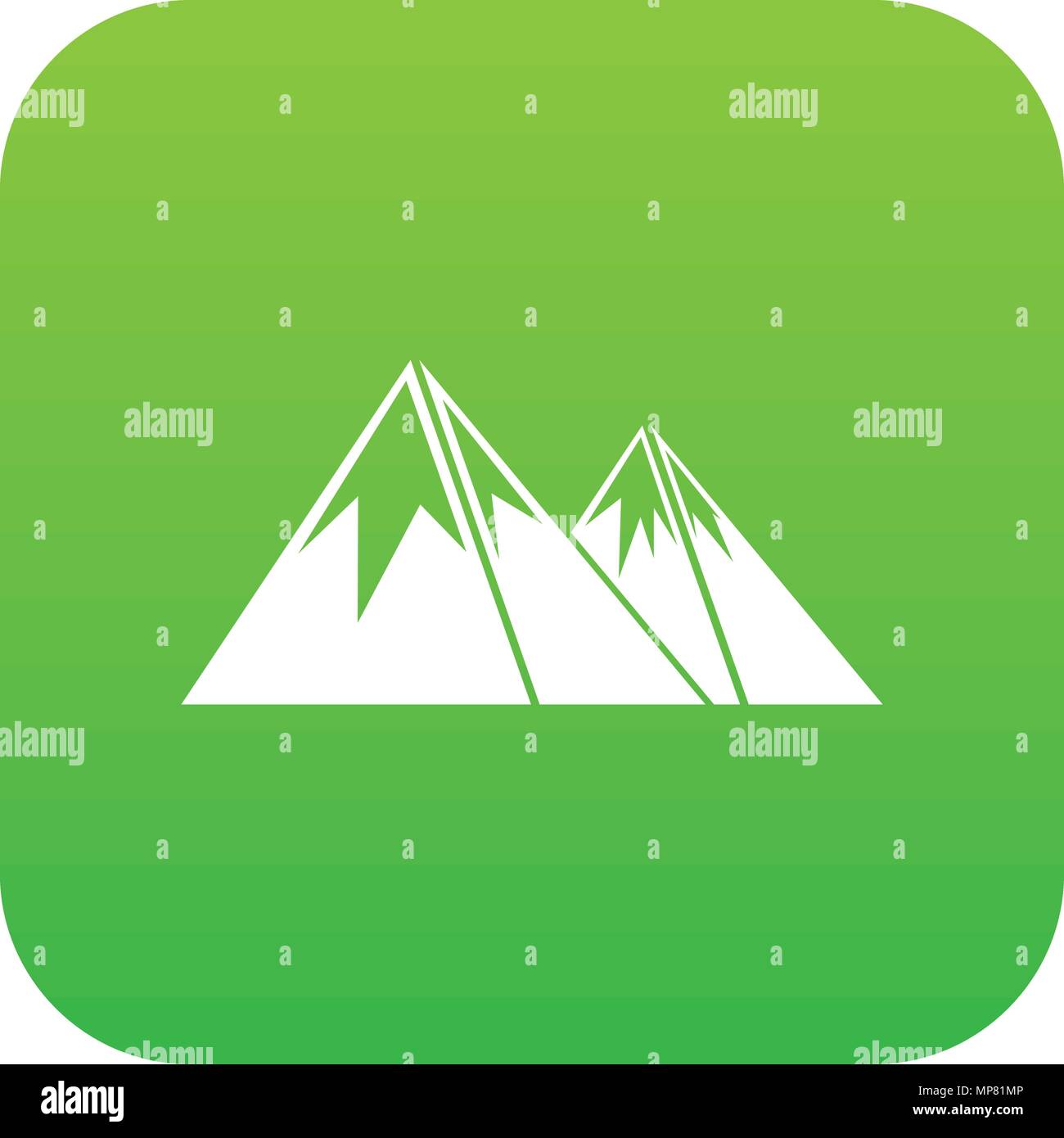 Les montagnes avec la neige vert numérique icône Illustration de Vecteur