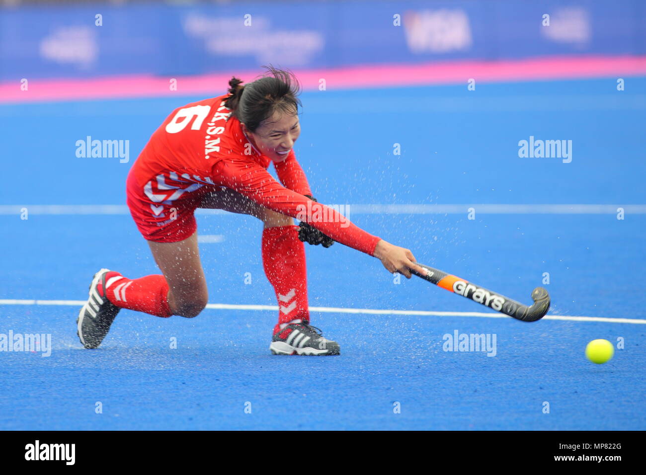 Le tournoi de hockey sur Invitation de Visa International, Grande Bretagne vs République de Corée à la berge Arena Stade de Hockey du Parc olympique de Londres 2 mai 2012 --- Image par © Paul Cunningham Banque D'Images