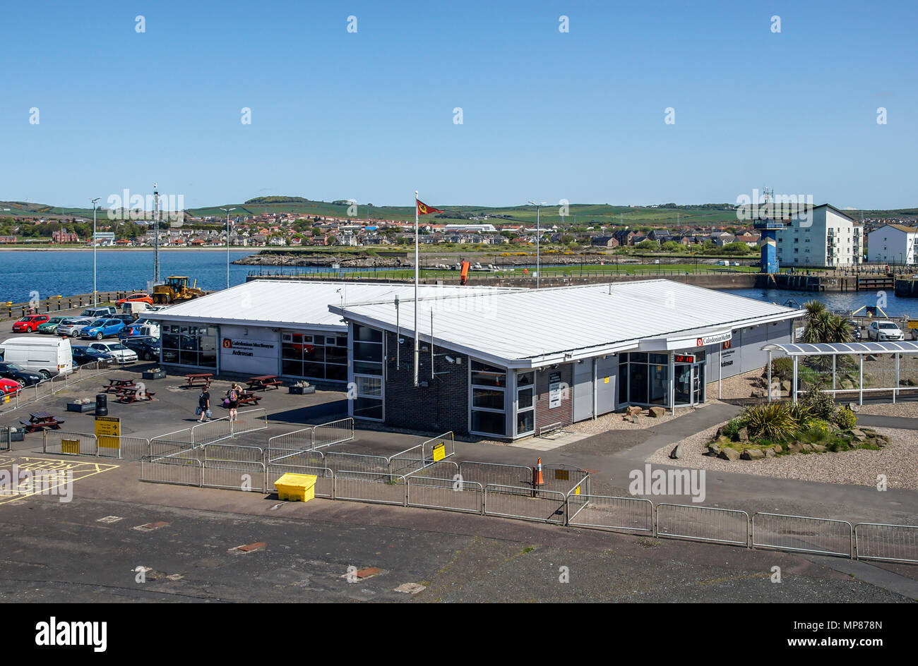 Caledonian MacBrayne ferry terminal à Ardrossan Ardrossan Harbour North Ayrshire Ecosse UK Banque D'Images