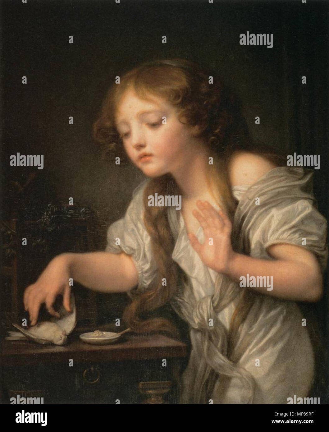 L'oiseau mort 1800. 712 Jean-Baptiste Greuze - l'oiseau mort - WGA10679 Banque D'Images