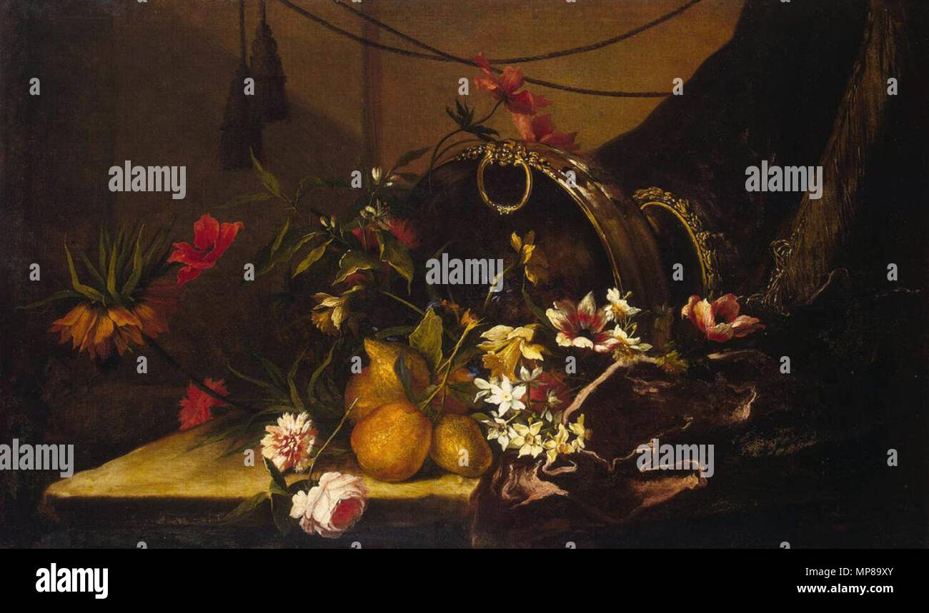 Fruits et fleurs deuxième moitié de 17ème siècle. 713 Jean-Baptiste Monnoyer - des fruits et des fleurs - WGA16150 Banque D'Images