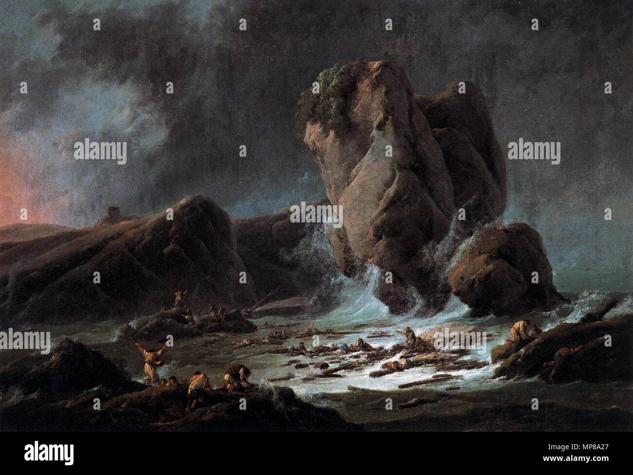 Les marins naufragés à venir à terre seconde moitié du 18e siècle. 713 Jean-Baptiste Pillement - Les marins naufragés à venir à terre - WGA17748 Banque D'Images