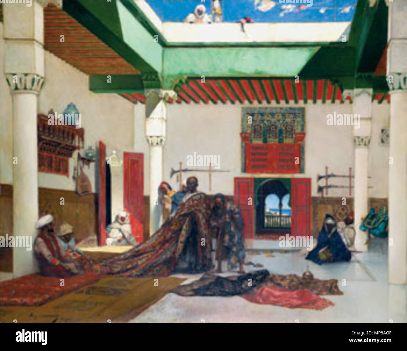 715 Jean-Joseph Benjamin-Constant - Marchand de tapis à Tanger Banque D'Images