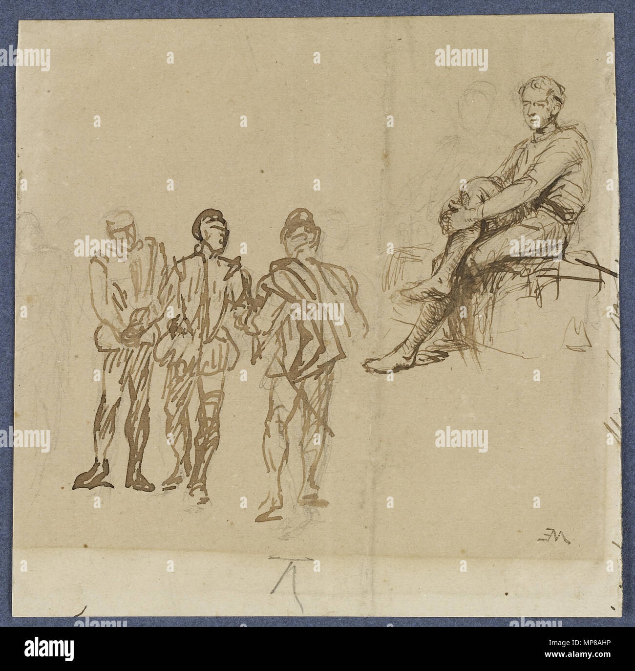 TL.2009.8.19 715 Jean-Louis-Ernest Meissionier - Quatre études Figurales Walters - 372802 Banque D'Images