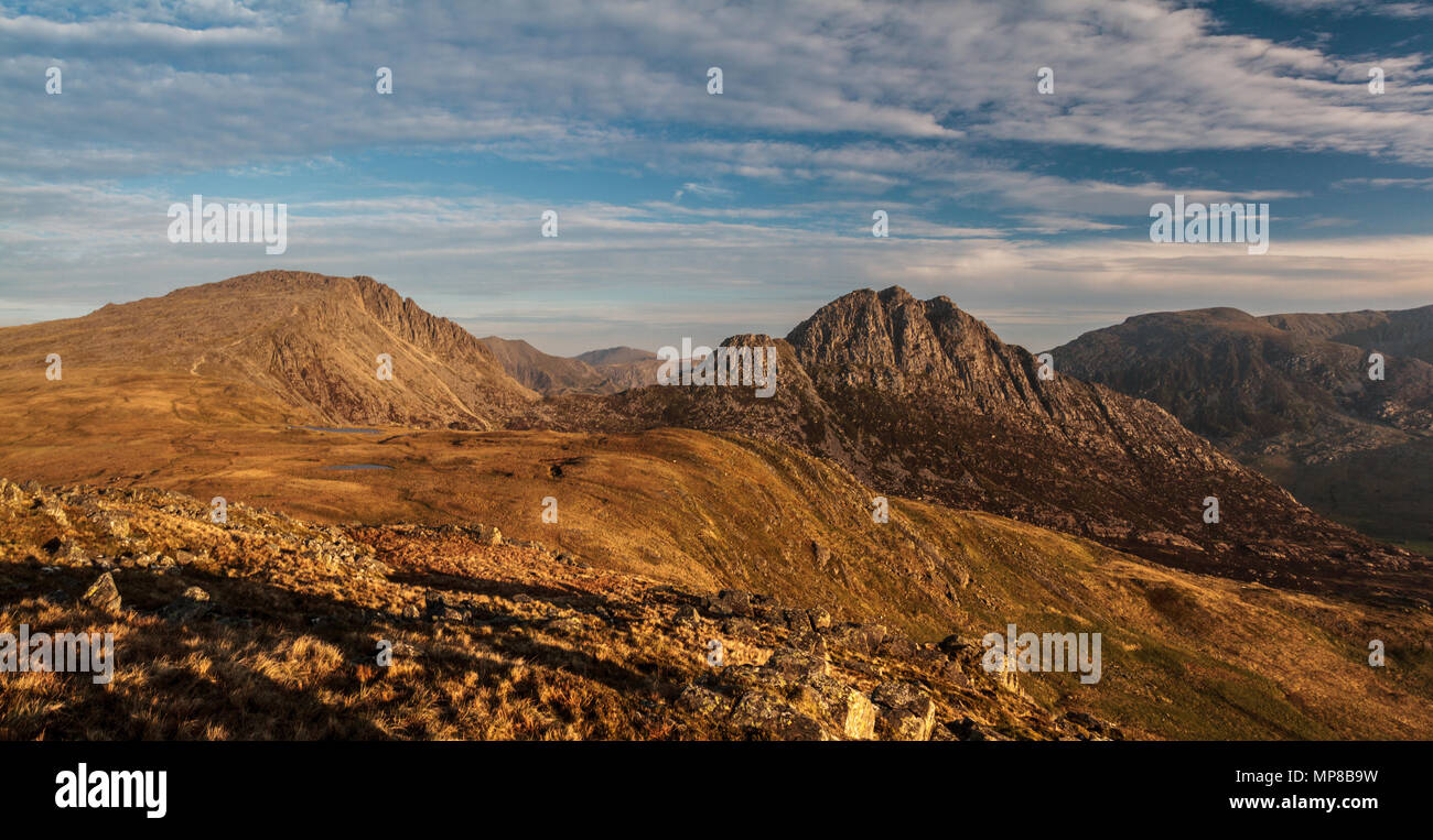 Tryfan de Y Foel Goch, Parc National de Snowdonia, Pays de Galles Banque D'Images