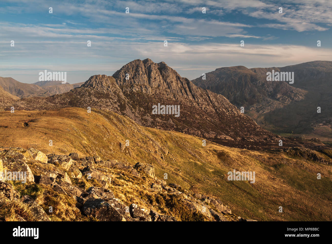 Tryfan de Y Foel Goch, Parc National de Snowdonia, Pays de Galles Banque D'Images