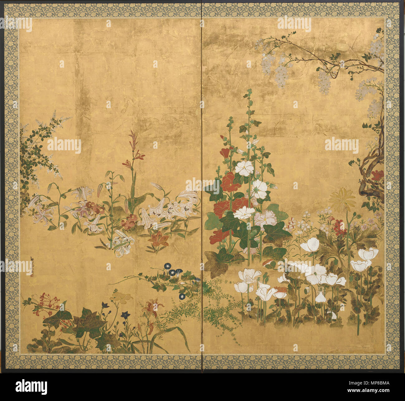 Anglais : Fleurs entre 1683 et environ vers 1755. 1252 Watanabe Shiko, Fleurs Banque D'Images
