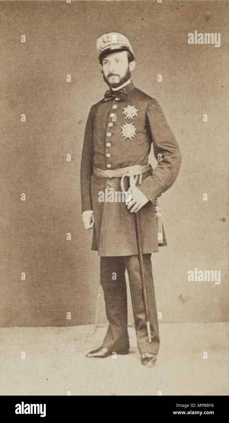 Joan Prim i Prats amb uniforme militaire. Français : Retrat d'estudi de Joan Prim i Prats amb uniforme militar de général. entre 1861 et 1865. 721 Joan Prim i Prats amb uniforme militar ANC1-59-N-492 Banque D'Images