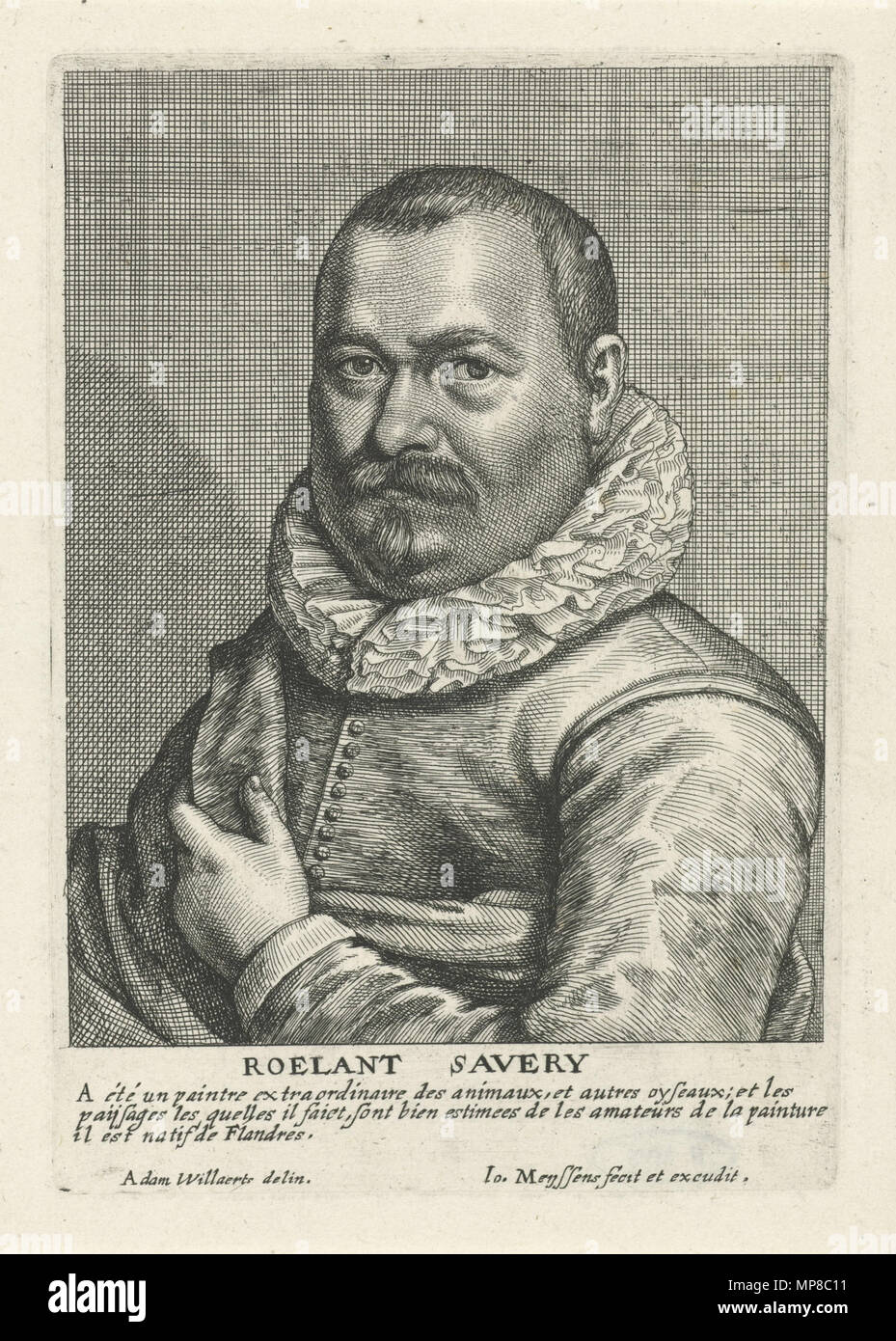 Anglais : Portrait de Roelant Savery 1662. 721 Joannes Meyssens, Adam Willaerts (après) - Portrait de Roelant Savery Banque D'Images