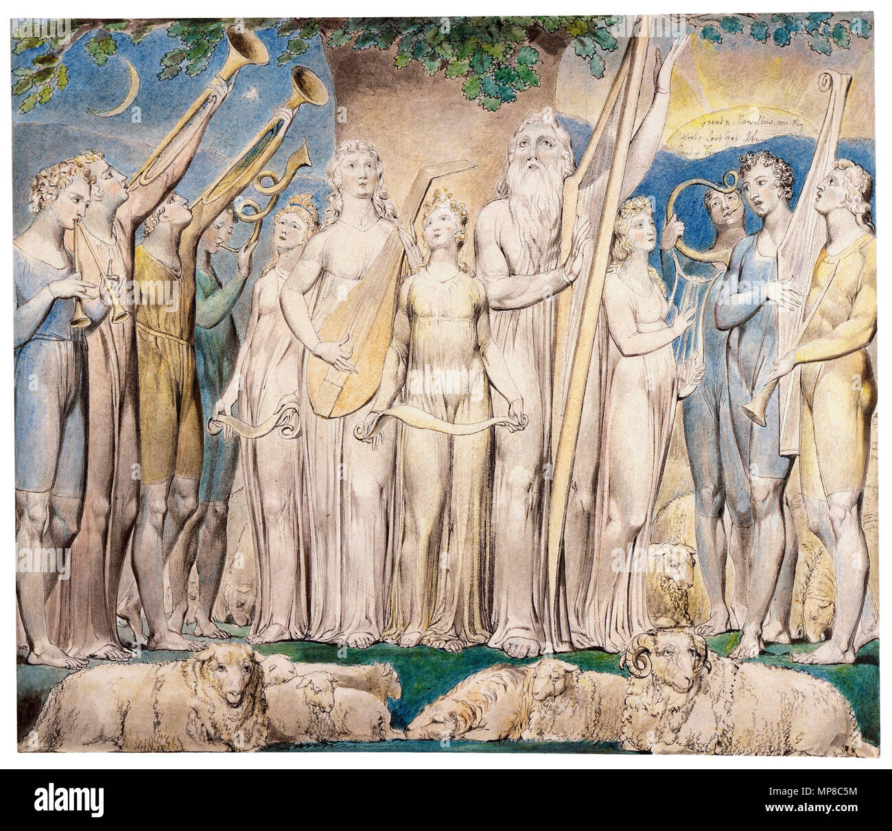 . Job et sa famille restauré à la prospérité, de la crosse. Plume et encre noire, aquarelle et Lavis, gris, plus de traces de mine de plomb . Juin 1805. William Blake (1757-1827) Noms alternatifs W. Blake ; Uil'iam Bleik Description La peintre, poète, écrivain, théologien, collectionneur et graveur Date de naissance/décès 28 Novembre 1757 12 août 1827 Lieu de naissance/décès Broadwick Street London Charing Cross lieu de travail contrôle d'autorité : Q41513 : VIAF 54144439 ISNI : 0000 0001 2096 135X ULAN : 500012489 RCAC : n78095331 NLA : 35019221 Emploi 722 WorldCat et sa famille restauré à Pros Banque D'Images