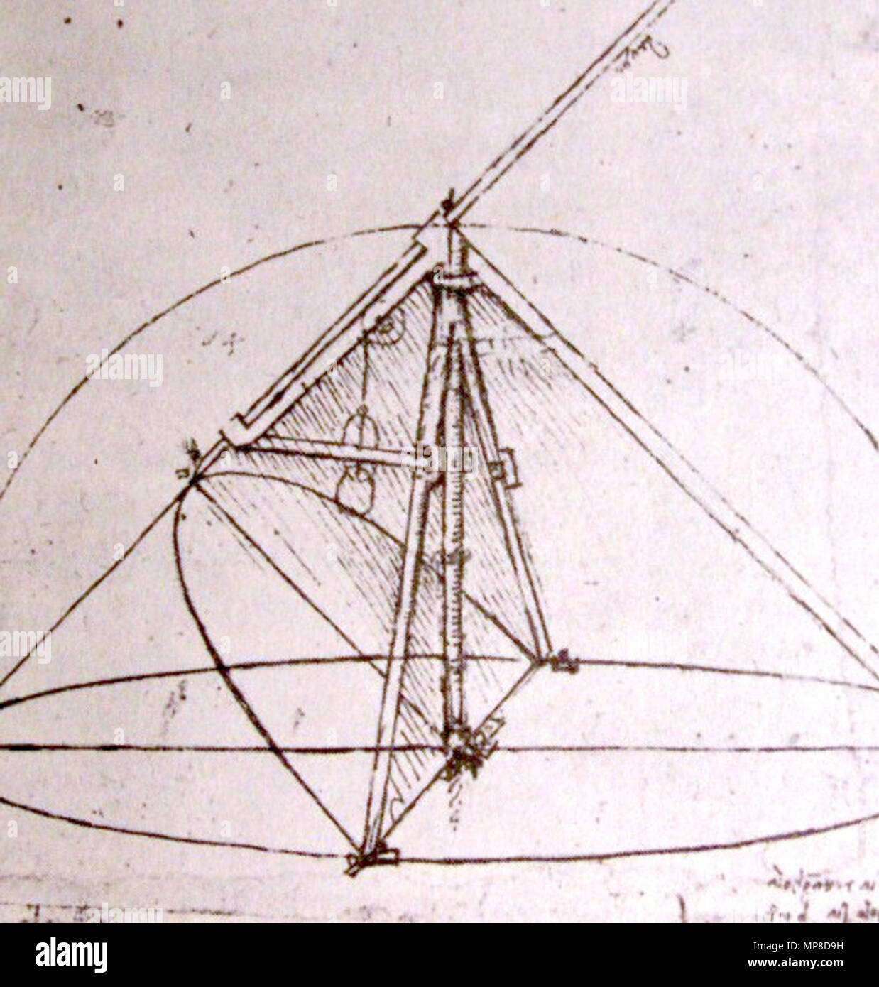 Appareil photo numérique KONICA MINOLTA . Anglais : Leonardo da Vinci,  conception d'un compas parabolique . fin 15-début du xvie siècle. Leonardo  da Vinci (1452-1519) Noms alternatifs Leonardo di ser Piero da