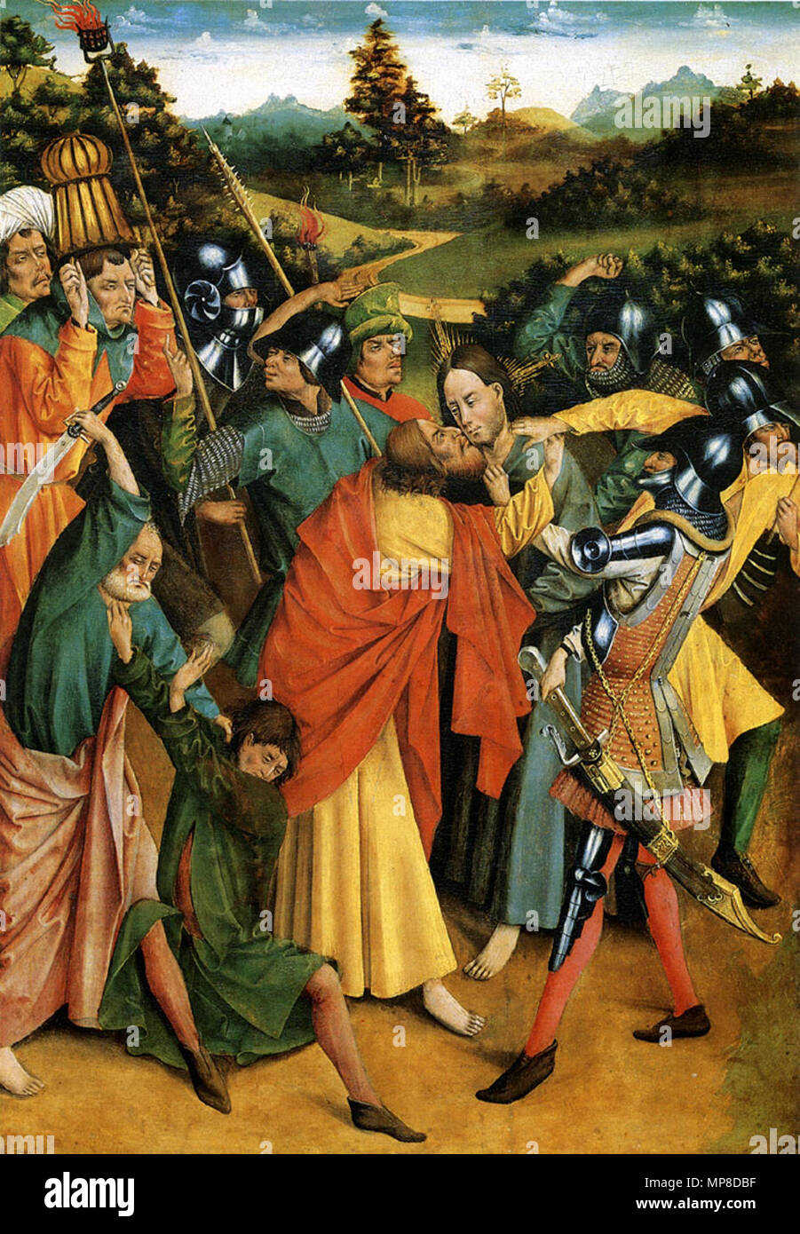 Deutsch : Marienfelder autel, éditeur de Flügel außen oben Liens : Gefangennahme 1457. 726 Johann Koerbecke Gefangennahme Banque D'Images