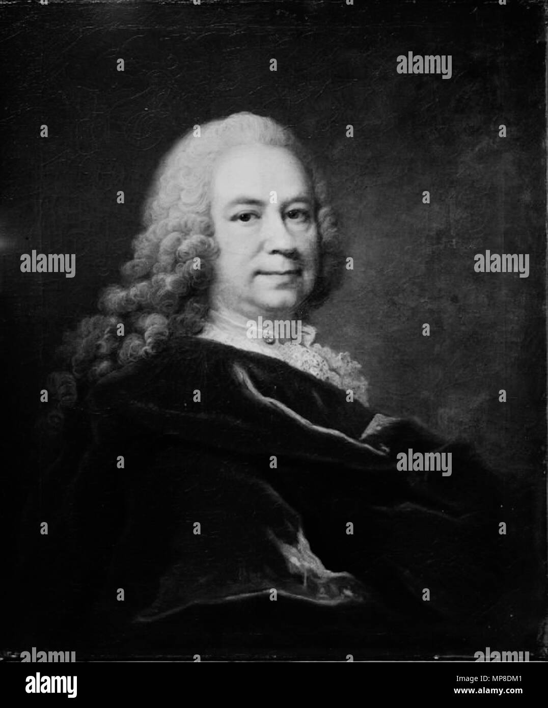 18x24 Glasplade Autoportrait 1755. 727 Johann Salomon Wahl self-portrait Banque D'Images
