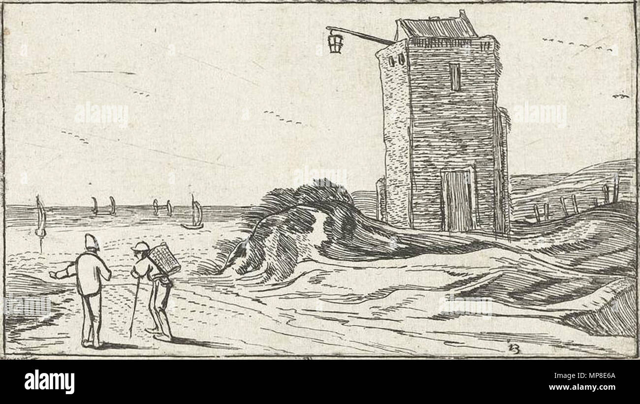 Opnamedatum : 17-03-2008 Néerlandais : Pad langs een vuurtoren aan het strand entre 1610 et 1617. 729 Johannes Pietersz. Berendrecht 013 Banque D'Images