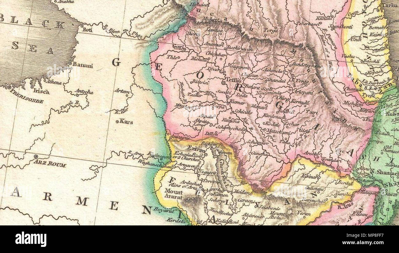 . Anglais : un rare et important 1818 Carte de la Perse par John Pinkerton. Montre à partir de la Mer Noire vers l'Est jusqu'à la vallée de l'Indus, s'étend du nord au sud et la mer d'Aral au golfe Persique et la mer d'Oman. Comprend les pays modernes de l'Iran et l'Afghanistan, ainsi que dans certaines régions d'à côté du Pakistan, le Koweït, l'Irak, la Turquie et l'Arabie. Les deux notes politiques et physiques des éléments géographiques, y compris les rivières, les montagnes, sous la mer, dangers divers régions tribales, les villes, les ruines, et les canaux. En particulier, les notes les ruines de Babylone et Persépolis tant. Dessiné par L. Herbert et gravé par S Banque D'Images