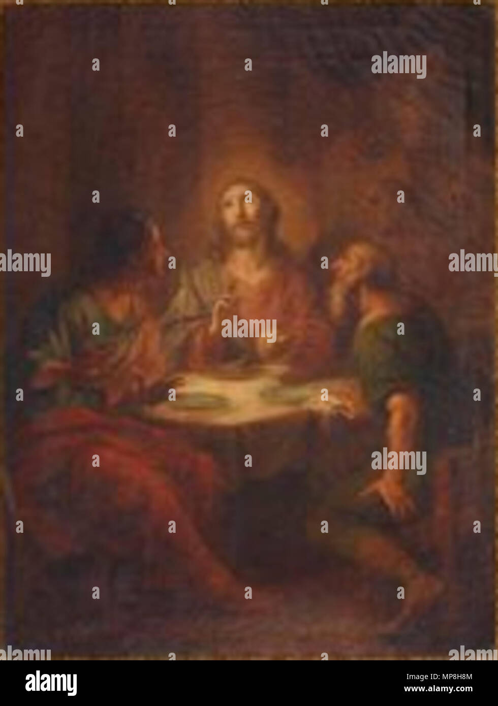 Slovenščina : Christ v Emavsu 1791. 741 Joseph Hauber - Christ v Emavsu Banque D'Images