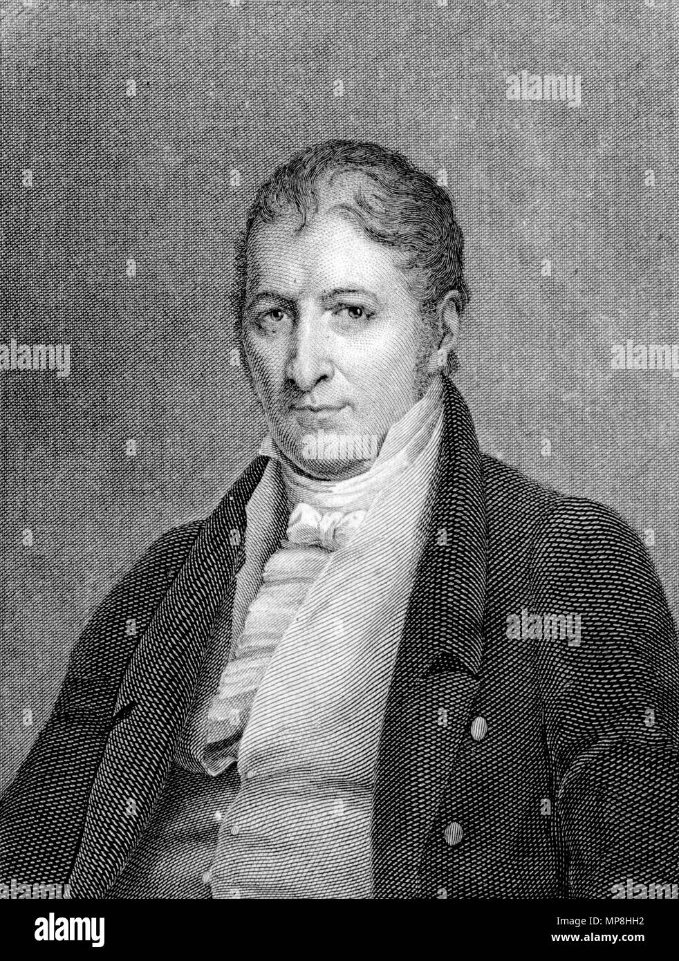 . Une gravure, basé sur une peinture d'Eli Whitney, un inventeur Américain . Entre 1820 et 1830. 1257 Whitney-Eli-LOC Banque D'Images