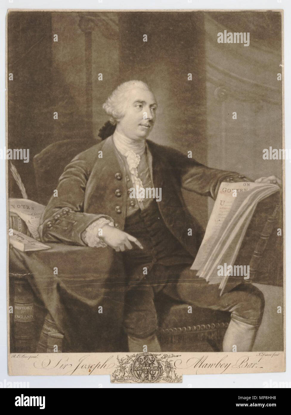 . Anglais : Portrait de Sir Joseph Mawbey, 1 baronnet (1730-1798), homme politique français. . Entre 1755 et 1811. 742 Joseph Mawbey Dixon Banque D'Images