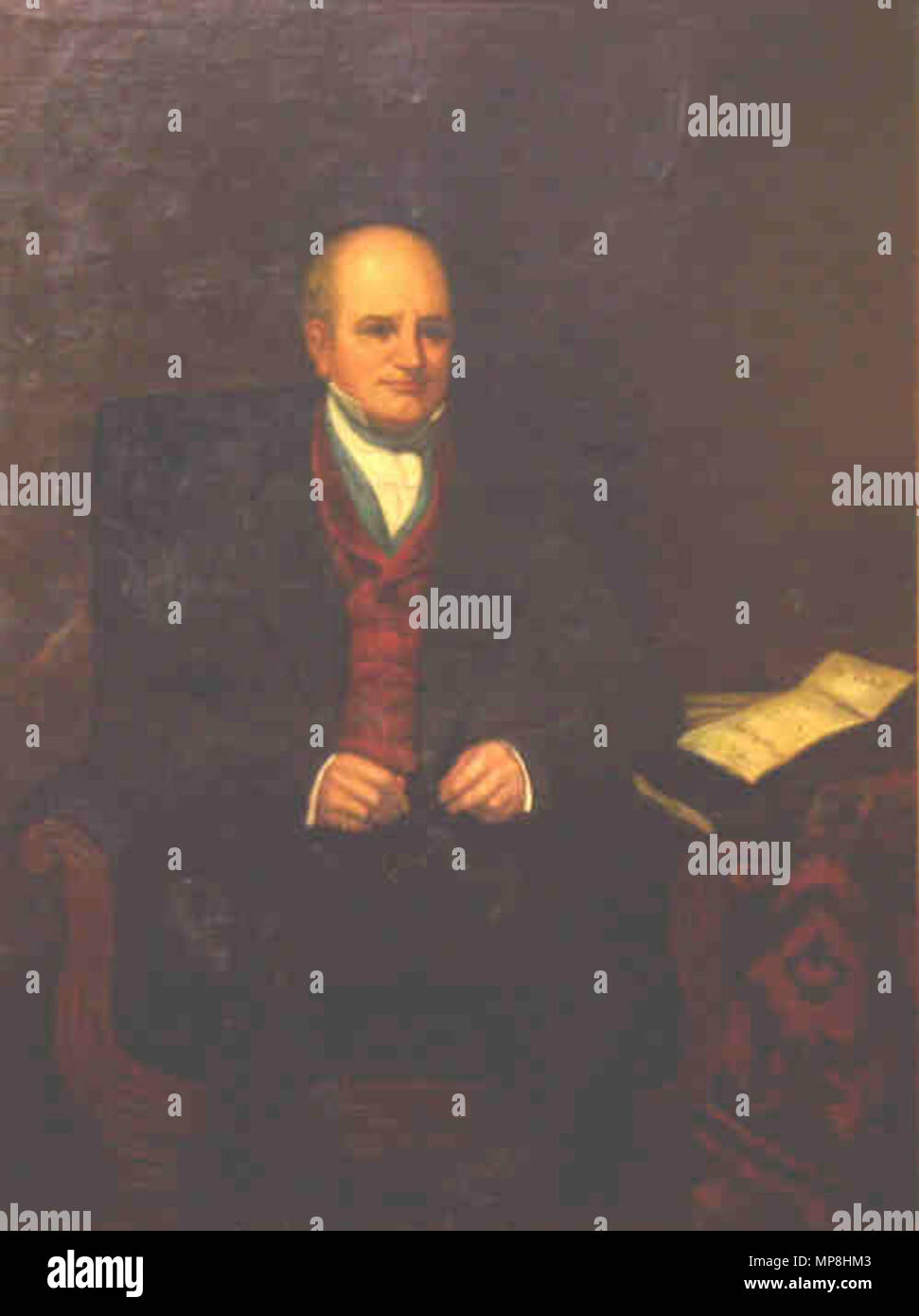 . Anglais : une peinture qui est dans la galerie de maire à la Chambre du Conseil de la ville de Derby. 1837. William Taylor 742 Joseph Strutt (1765-1844) Banque D'Images