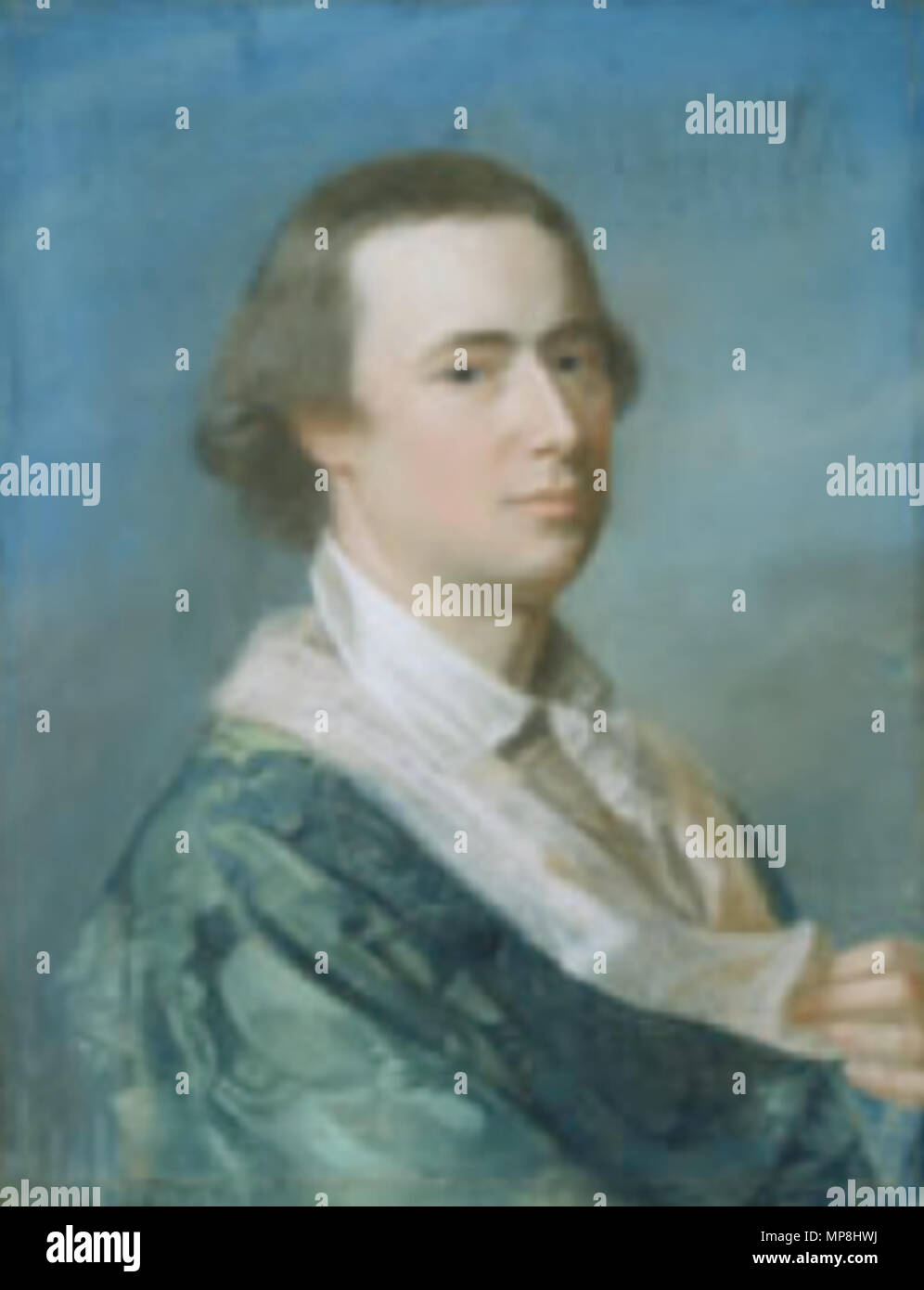 Portrait de Joseph Baril. Portrait de Joseph Baril, environ 1767, pastel sur papier vergé crème, 23 3/8 x 18 1/8 in. (59,4 x 46 cm), Worcester Art Museum. circa 1767. 743 byJSCopley WorcesterArtMuseum JosephBarrel ca1767 Banque D'Images