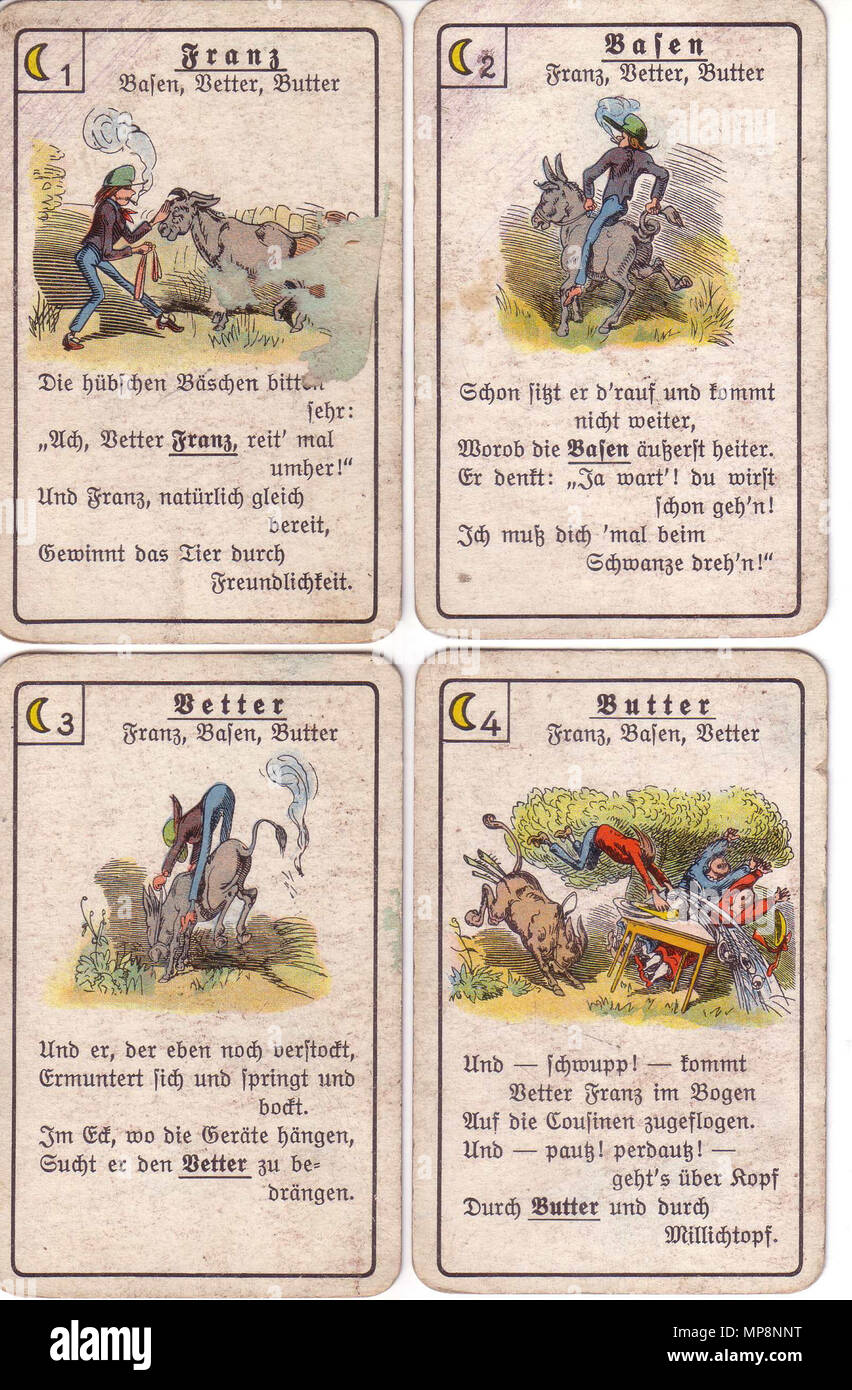 . Deutsch : Quartettspiel Wilhem Busch. L'année 2013. Wilhelm Busch (1832-1908) Allemand Description dessinateur, peintre et poète Date de naissance/décès 15 Avril 1832 9 janvier 1908 Lieu de naissance/décès Wiedensahl Mechtshausen lieu de travail Munich, Francfort, Wiedensahl contrôle d'autorité : Q109540 : VIAF 22139423 ISNI : 0000 0001 0877 704X ULAN : 500026717 RCAC : n79133995 NLA : 35024197 760 WorldCat Karten-WBusch-1 Banque D'Images
