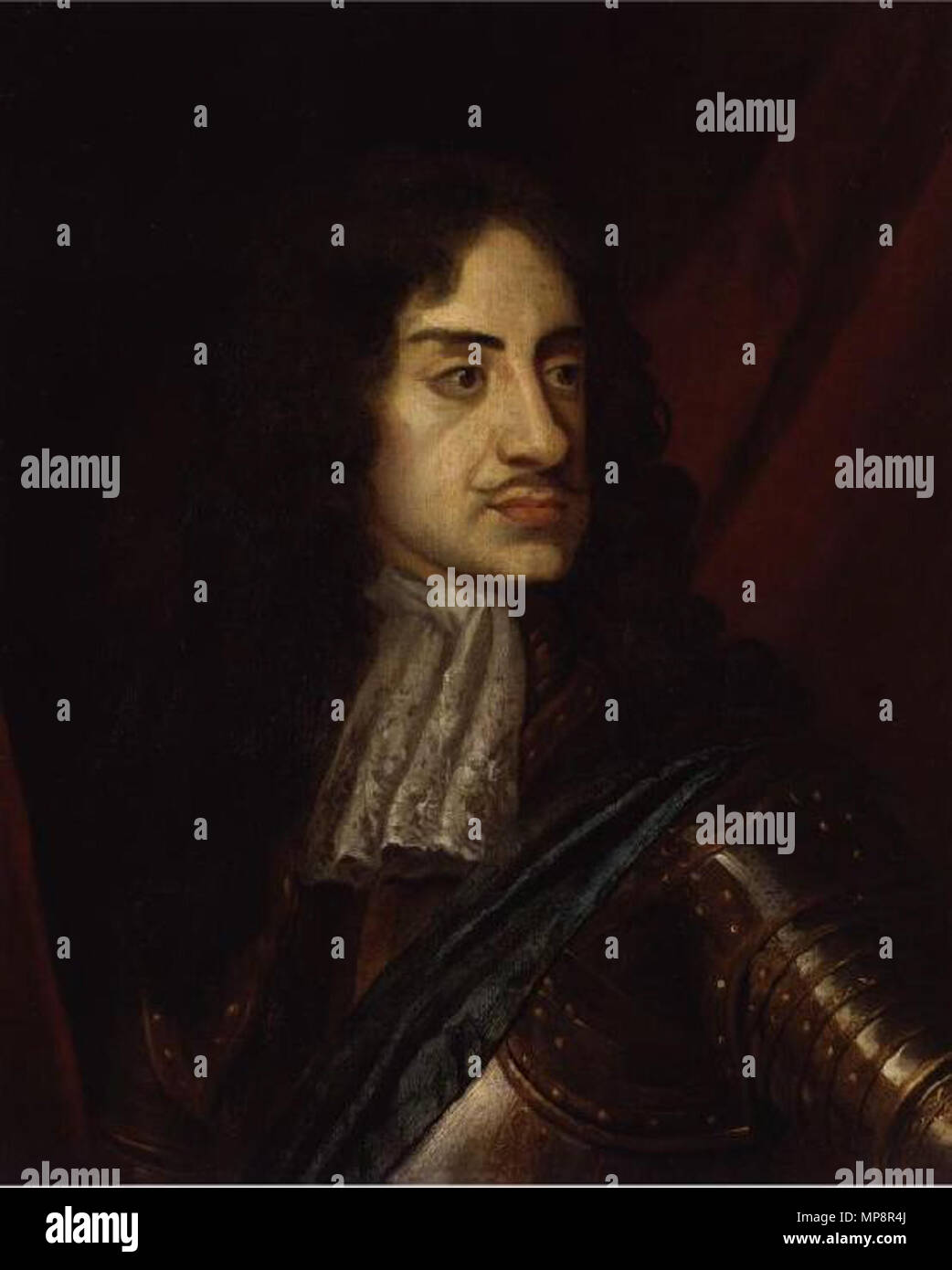 . Portrait de Charles II, roi d'Angleterre, d'Écosse et l'Irlande . 1665. 765 anonyme le roi Charles II (1665) Banque D'Images