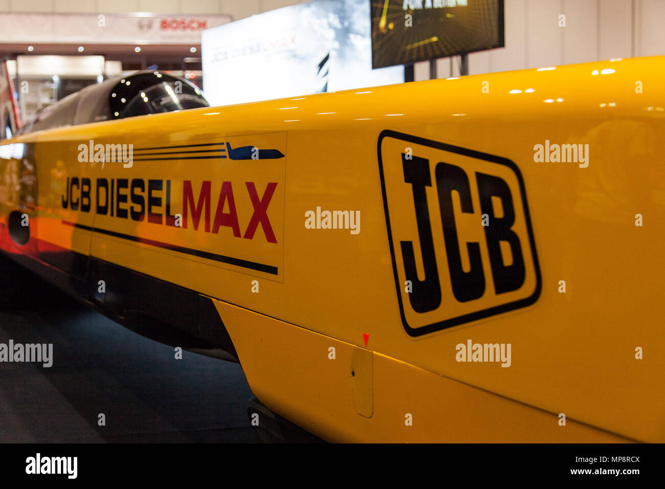 Londres, Royaume-Uni - 18 MAI 2018 : JCB Dieselmax, véhicule diesel le plus rapide au monde à l'confused.com London motor show à l'excel centre de convention. Banque D'Images