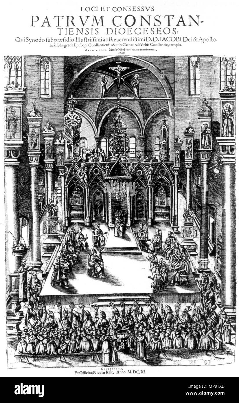 Deutsch : Session der Diözesansynode Konstanzer im Münster 1609 1611. Synode 1609 Constance 773 Banque D'Images