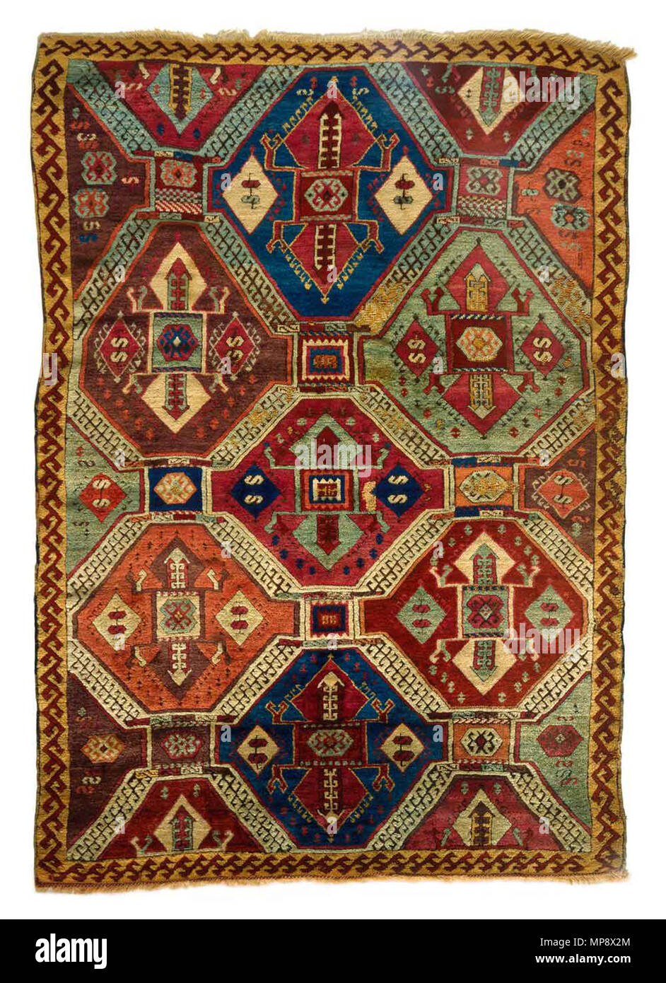 . Anglais : tapis kurde avec compartiments Hexagonal, au sud-est de l'Anatolie, au début du xixe siècle. Don de James F. Ballard, 89:1929 . Rug : début du 19ème siècle. Musée d'Art 779, rue Lois tapis anatoliens kurde, début xixe c Banque D'Images