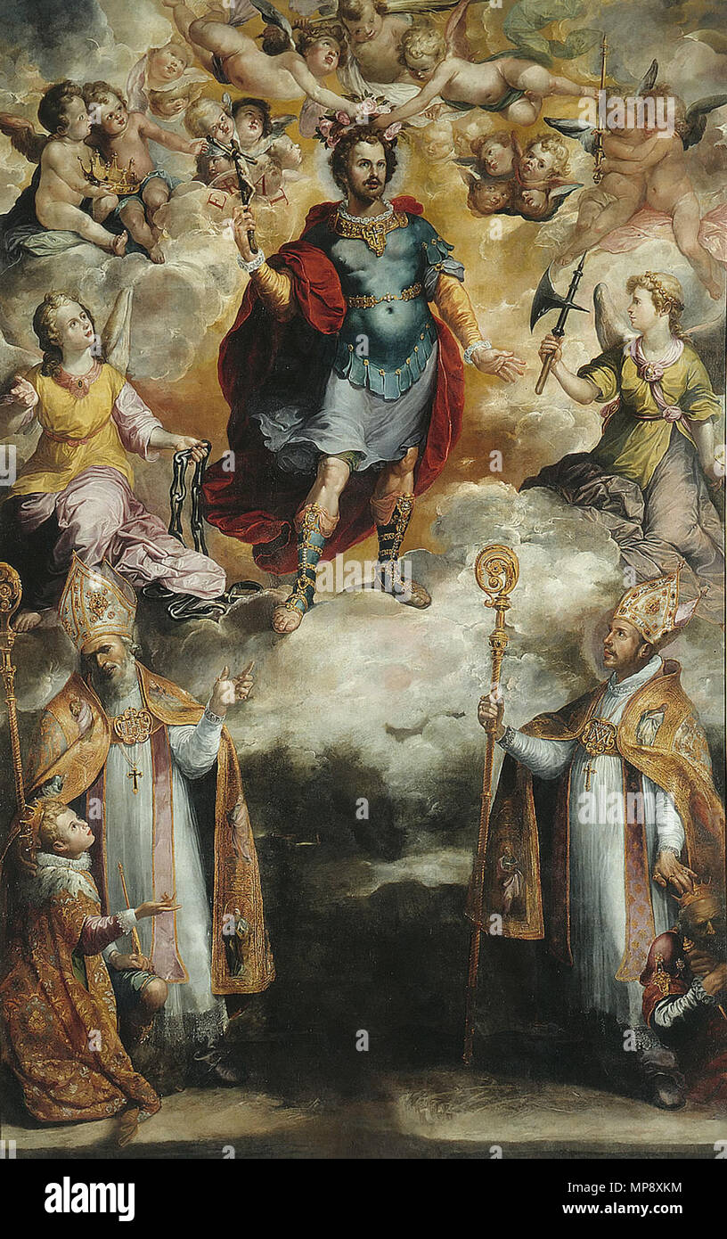 Saint Hermenegild's apothéose. Español : El lienzo représen la apoteósis  visigodo del Príncipe San Hermenegildo (564-585), que era Hijo del Rey  Leovigildo y de su primera mujer y hermano del Rey Recaredo.