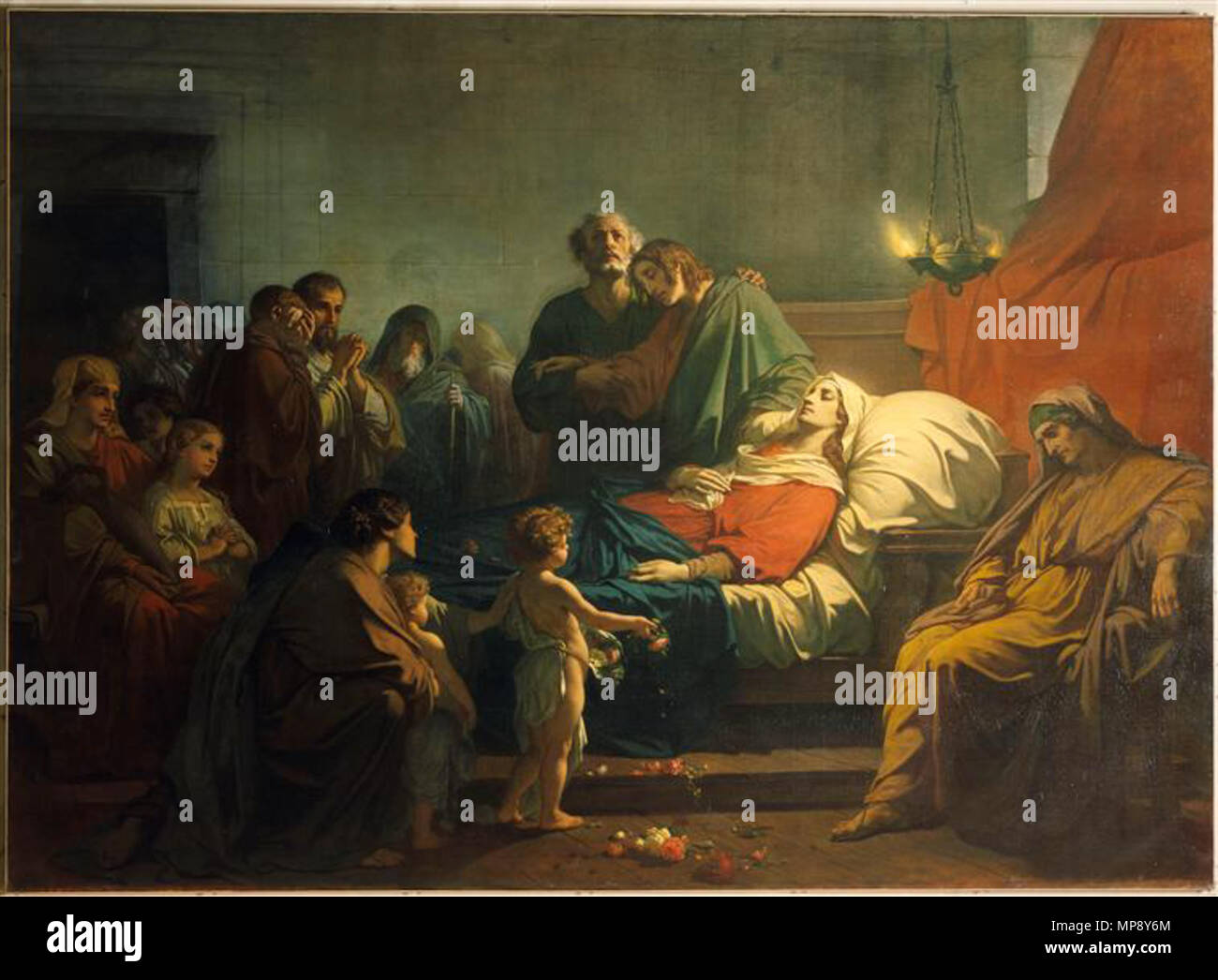 Anglais : mort de la Vierge.. English : Peinture religieuse . 19e siècle.  Hippolyte Lazerges (1817-1887) Noms alternatifs