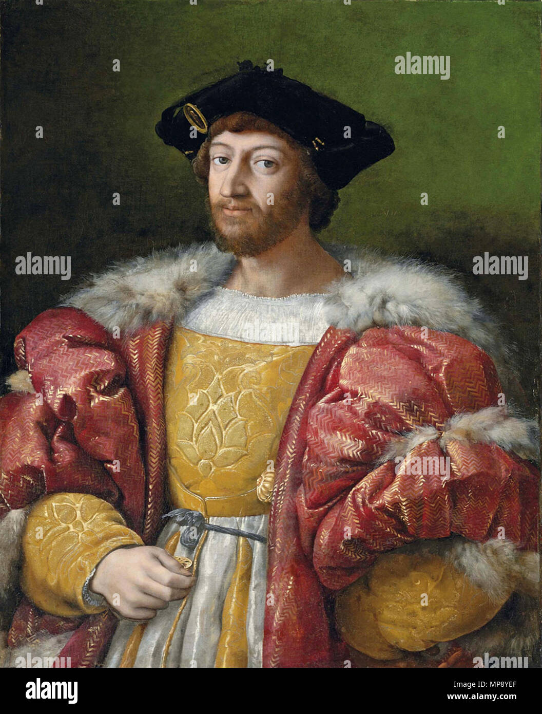 Portrait de Lorenzo di Medici, duc d'Urbino . Anglais : Portrait de Lorenzo di Medici, duc d'Urbino. (1492-1519) . vers 1516-1519. 1020 Portrait de Lorenzo di Medici Banque D'Images