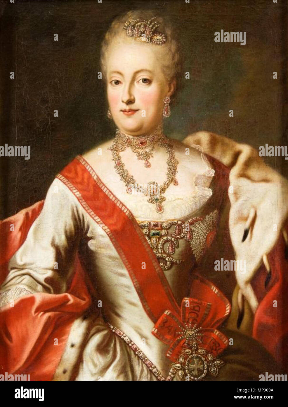 . Anglais : Portrait of Maria Anna Sophia de Saxe (1728-1797), mal identifiés comme portrait de Catherine II de Russie. . 18e siècle. 790 Lampi, cercle d'- Maria Anna Sophia de Saxe Banque D'Images