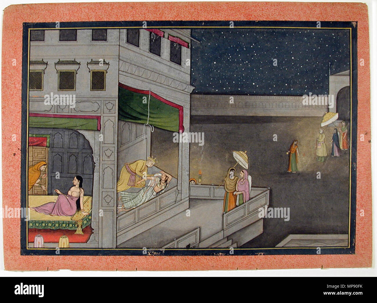 . Anglais : Série Titre : le voyage de Rama Ramayana Suite Nom : Artiste : Nainsukh Affichage Date de création : dernier trimestre 18e siècle Afficher Dimensions : 9 23/32 in. x 13 en 31/32. (24,7 cm x 35,5 cm) de la ligne de crédit : Edwin Binney 3ème Numéro : 1990.1269 Collection :  <a href ='http://www.sdmart.org/art/our-collection/asian-art' rel ='nofollow' >Les San Diego Museum of Art </a > . 12 septembre 2001, 15:22:03. Anglais : thesandiegomuseumofartcollection 765 Roi Dasharatha s'approche de la Chambre du Kaikeyi bouder (6125133208) Banque D'Images