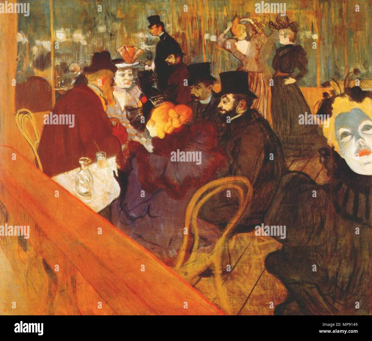 Deutsch : Das Promenoir des "Moulin Rouge" Čeština : Na promenádě Français Moulin Rouge : Au Moulin Rouge 1892, 1895. 794 Lautrec au moulin rouge 1892a Banque D'Images