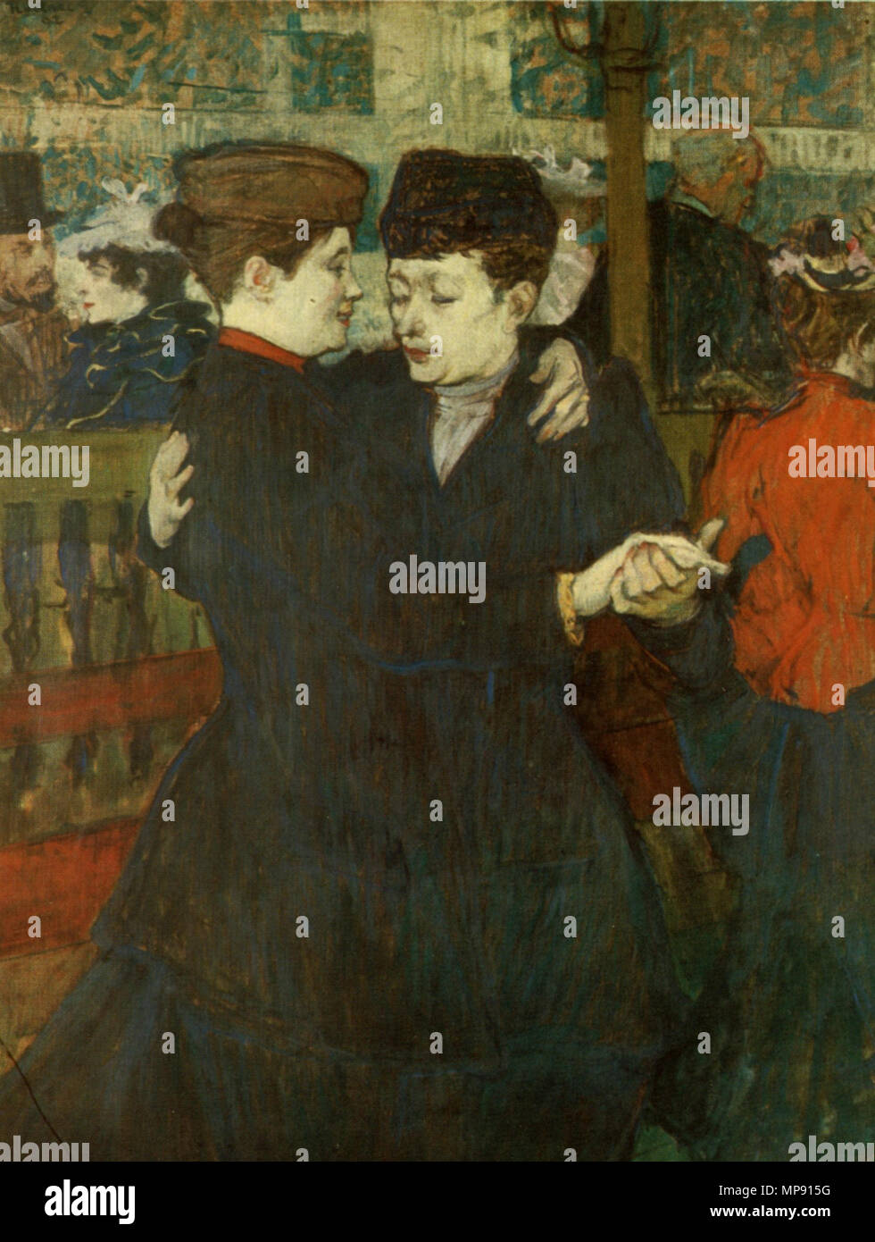 Deutsch : Moulin Rouge, Zwei Frauen tanzende English : Au Moulin Rouge : Les deuxvalseuses Čeština : V Moulin Rouge : Dvě oáza tančí valčík : Anglais au Moulin Rouge : deux femmes valser vers 1892. Lautrec 794 Deux femmes waltzing taille originale Banque D'Images
