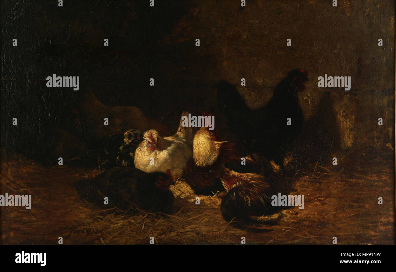 Le poulailler : English Español : El Gallinero siglo XIX. 2015-06-10 ;. Le poulailler 798 - Charles Jacque Banque D'Images