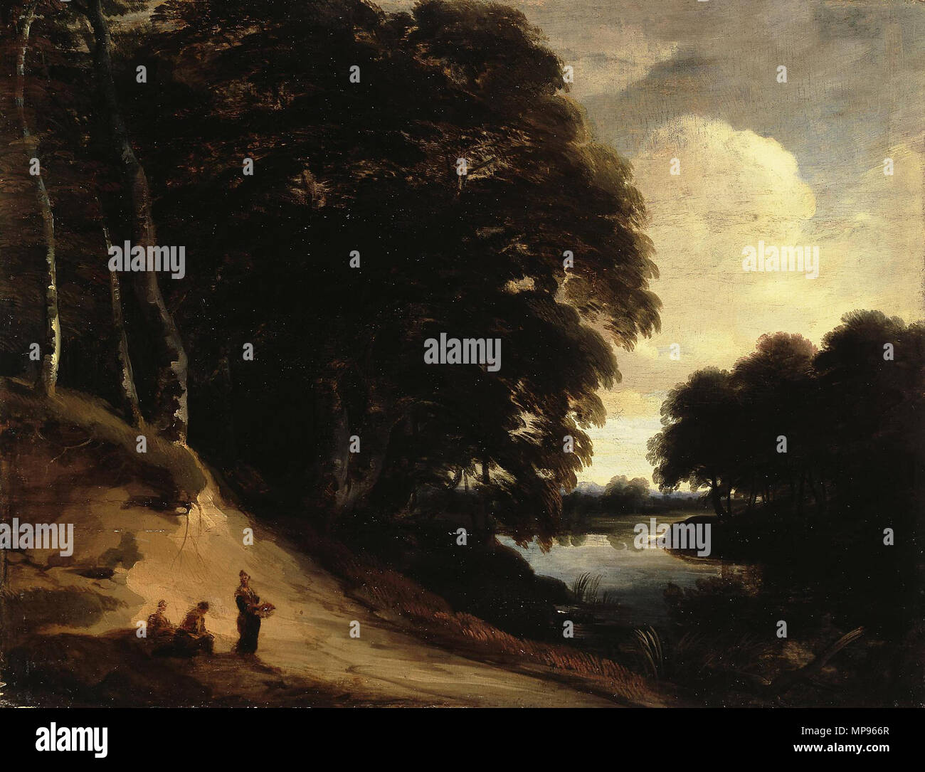 Paysage de forêt avec une rivière. Paysage de forêt avec un Горски пейзаж : Български Rivière с река . Entre 1626 et 1650. 816 Lodewijk De Vadder Banque D'Images