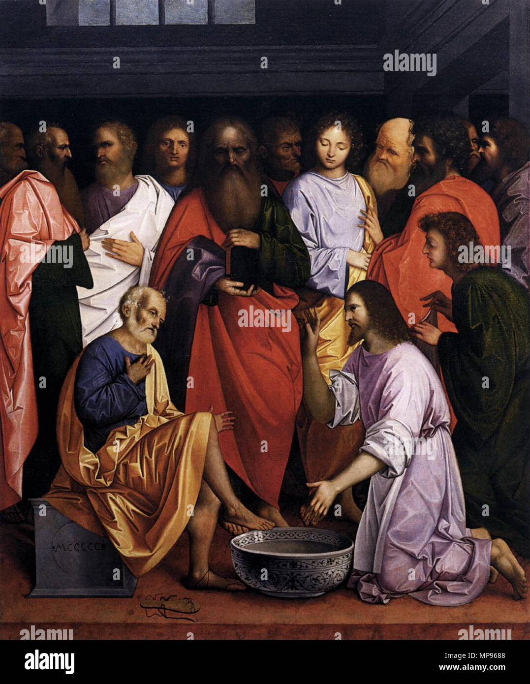 Le Christ lave les pieds des disciples de 1500. 817 GA da Lodi Lavatorio 1500 Gallerie dell'Accademia Venecia Banque D'Images