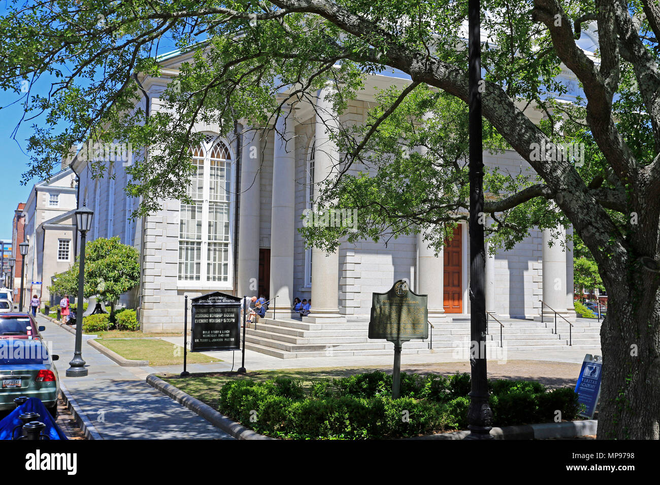 L'Eglise presbytérienne indépendante de Savannah à Savannah, GA est la première église presbytérienne en Géorgie, fondé en 1755. Banque D'Images