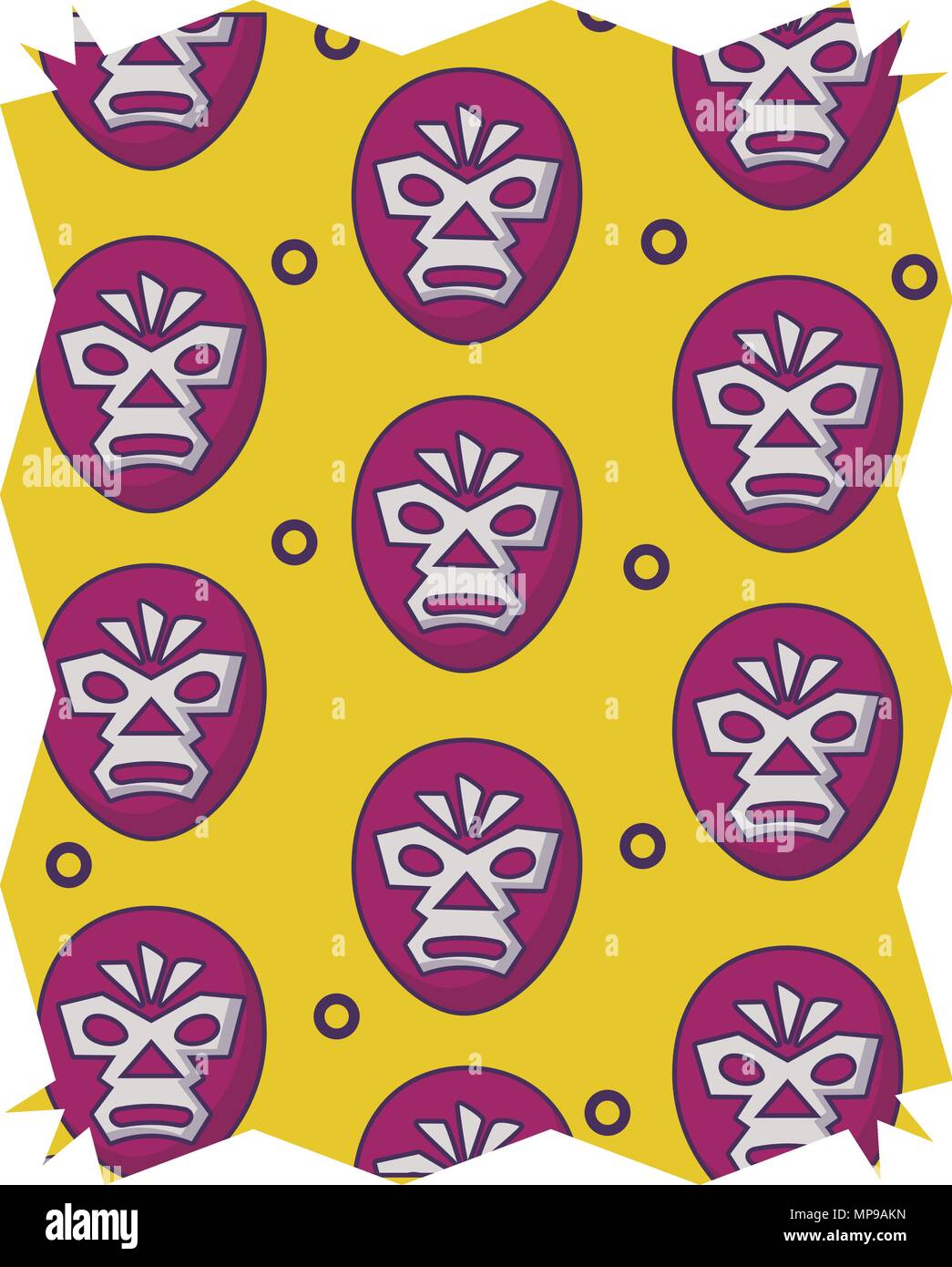 Résumé cadre avec masque de catcheur sur fond blanc, vector illustration Illustration de Vecteur