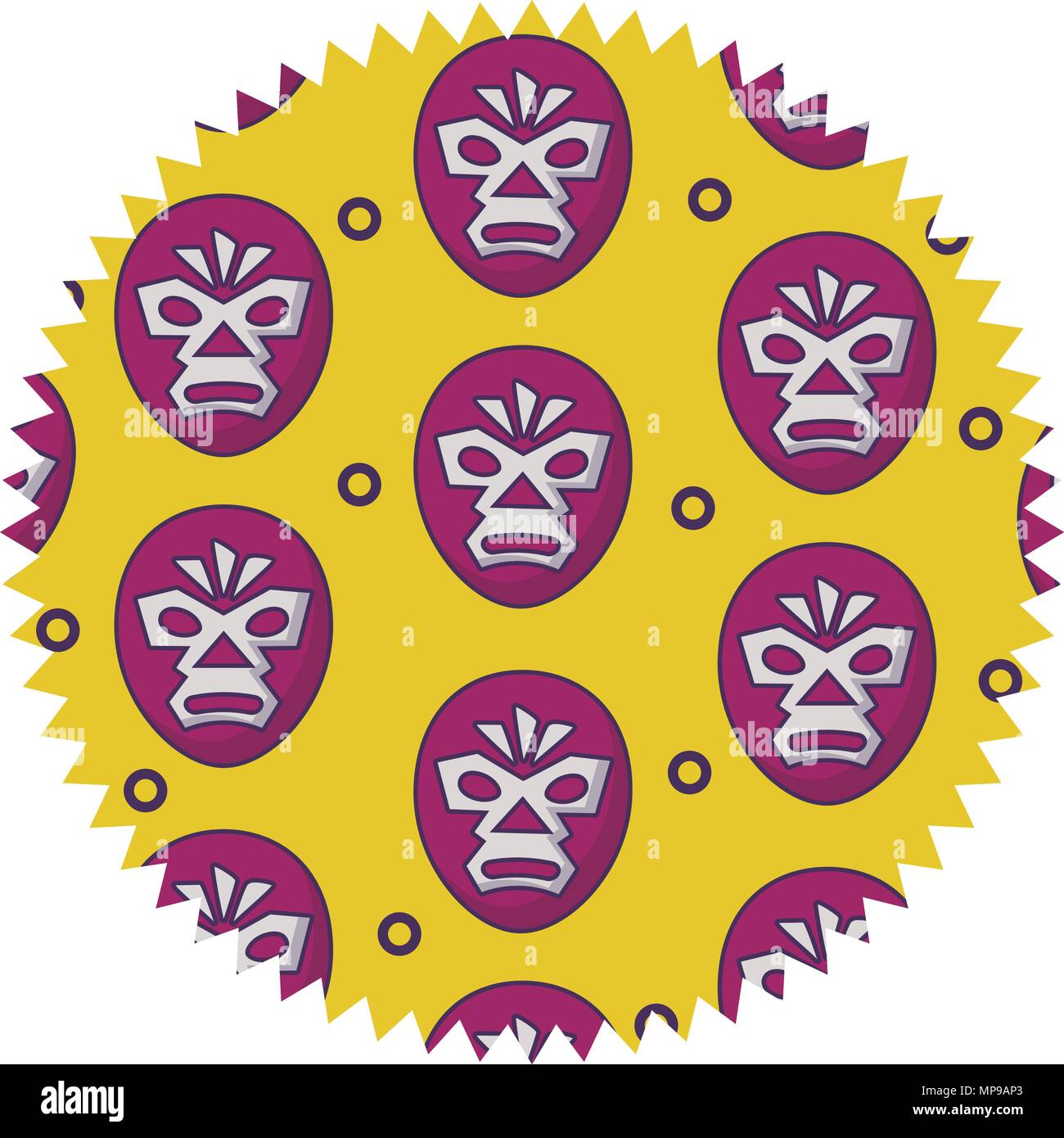 Seal stamp avec masque de catcheur sur fond blanc, vector illustration Illustration de Vecteur